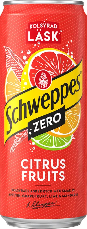Schweppes Citrus Fruits Zero 33 cl Sleek burk - bild 1