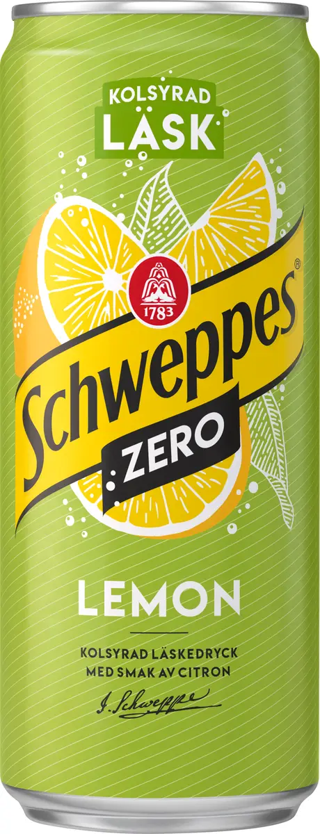 Schweppes Lemon Zero 33 cl Sleek burk