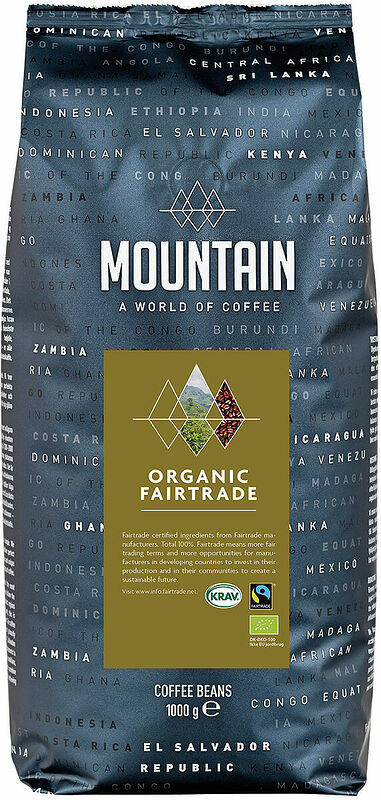 Hela bönor mörk Eko Fairtrade Krav Mountain BKI Kaffe - bild 1