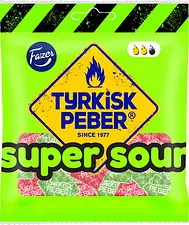 Tyrkisk Peber Super Sour 80g Fazer