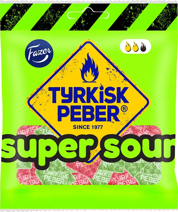 Tyrkisk Peber Super Sour 80g Fazer - bild 1