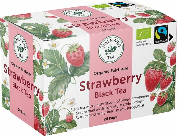 Te Green Bird Tea 20p Jordgubb Eko Fairtrade - bild 1