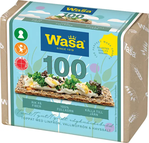 Wasa 100 Frön & Havssalt knäckebröd Wasa - bild 1