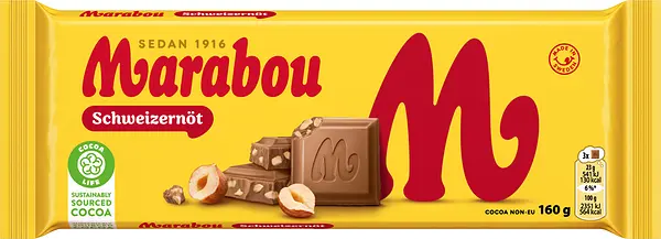 Mjölkchoklad Schweizernöt 160 g Marabou - bild 1