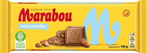 Mjölkchoklad Salta Mandlar 160 g Marabou - bild 1