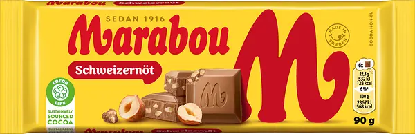 Mjölkchoklad Schweizernöt 90 g Marabou - bild 1