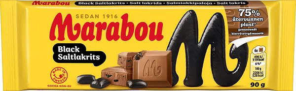 Mjölkchoklad Black Saltlakrits 90 g Marabou - bild 1