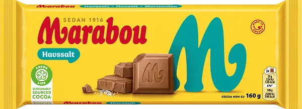 Mjölkchoklad Havssalt 160 g Marabou - bild 1