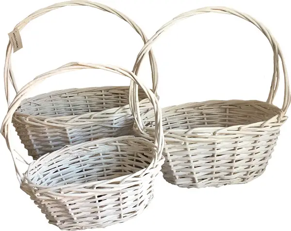 Korg Gunnar vit oval med grepe L 35x27x15/38 cm Molli - bild 1