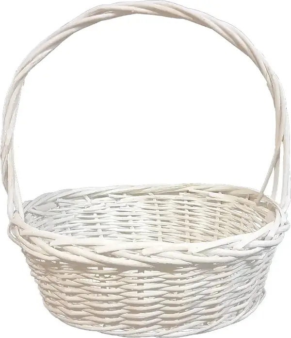 Korg Greta oval vit med grep M 37x37x15/39cm - bild 1