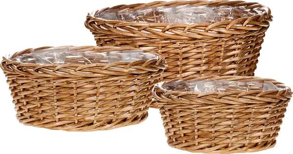 Korg Anna natur rund m plast S 27x22x12 cm Molli Pack - bild 1