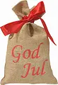 Jutesäck God Jul 25x40 cm rött band Molli Pack