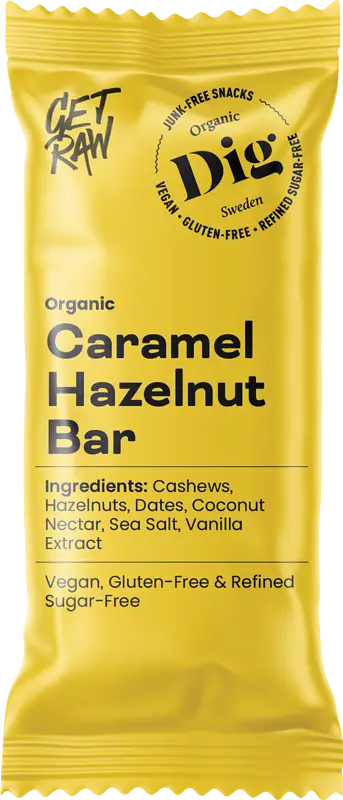 Organic Caramel Hazelnut Bar GETRAW - bild 1