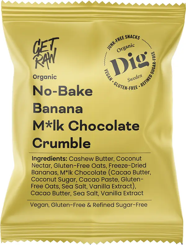 Organic No-Bake Banana M*lk Chocolate Crumble GETRAW - bild 1