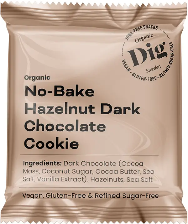 Organic No-Bake Hazelnut Dark Chocolate Cookie GETRAW - bild 1