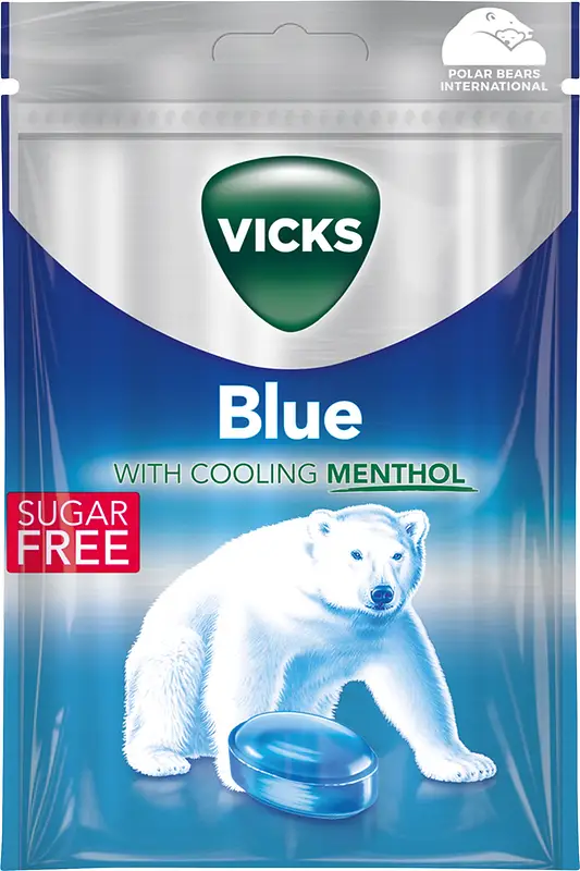 Vicks Blue Extra Strong Sockerfri påse - bild 1