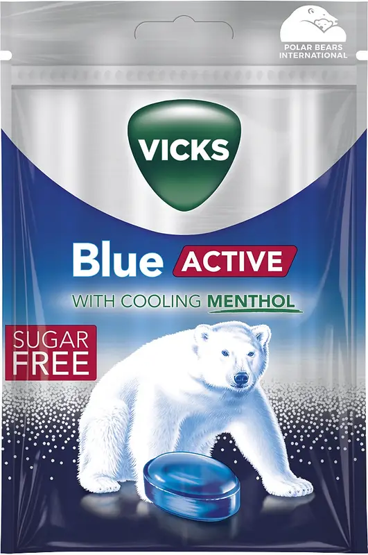 Vicks Blue Active Super Strong Sockerfri påse - bild 1