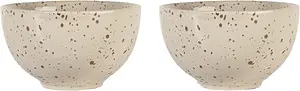 Skål mellan 2-pack beige/vinröd Ditte Sagaform