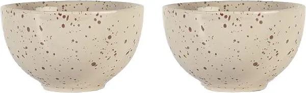 Skål mellan 2-pack beige/vinröd Ditte Sagaform - bild 1