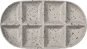 Serveringsfat stort grå/svart Ditte