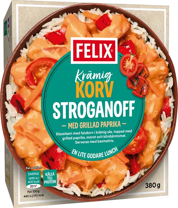 Krämig Korvstroganoff med ris Felix - bild 1