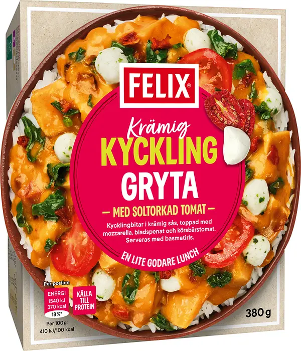 Krämig Kycklinggryta med ris och soltorkad tomat Felix - bild 1