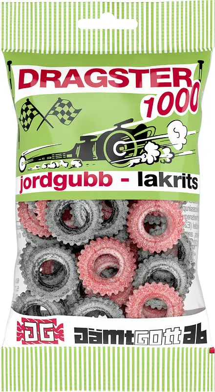 Dragster Jordgubb/Lakrits påse Candypeople - bild 1
