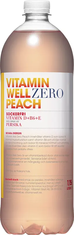 Vitamin Well Zero Peach Family Size 1,15 L å-pet - bild 1