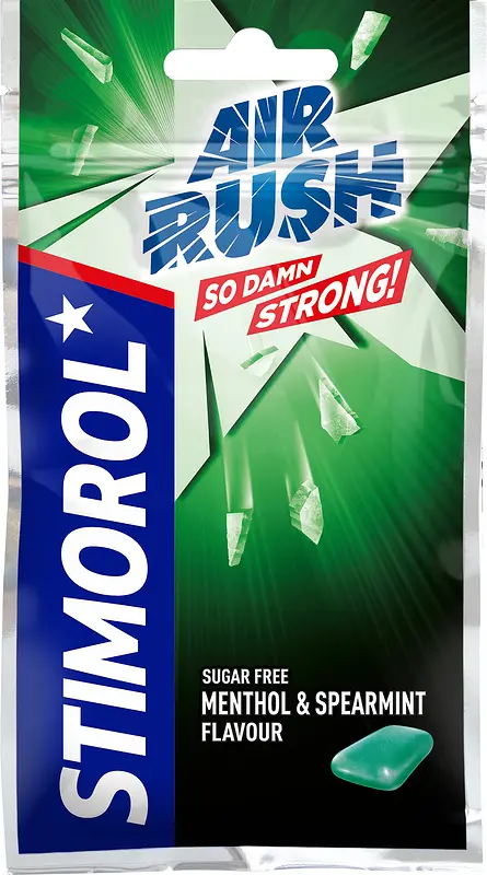 Tuggummi Stimorol AIR RUSH Menthol Spearmint sockerfri påse - bild 1