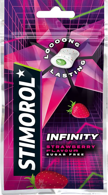 Tuggummi Stimorol Infinity Strawberry Lime sockerfri påse - bild 1