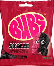 Bubs Sweet & Salty SKALLE Raspberry Salty Licorice påse