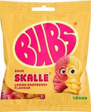 Bubs Sour SKALLE Lemon Raspberry påse
