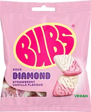 Bubs Sour DIAMOND Strawberry/Vanilla påse