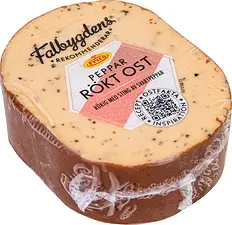 Rökt ost med peppar smältost Falbygdens® Rekommenderar