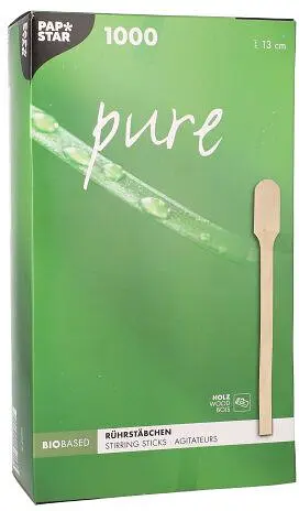 Rörpinne Trä kaffesked 130 mm "pure" Papstar - bild 1