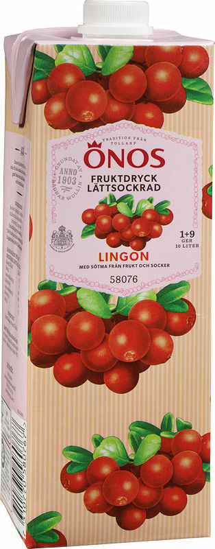 Fruktdryck Lingon 1+9 Lättsockrad Önos - bild 1