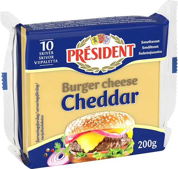 Hamburgerost Burger Cheese Cheddar 10-p Président - bild 1