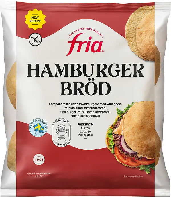 Hamburgerbröd 4 st glutenfri Fria Bröd - bild 1