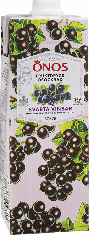 Fruktdryck Svarta Vinbär 1+9 Osockrad Önos - bild 1
