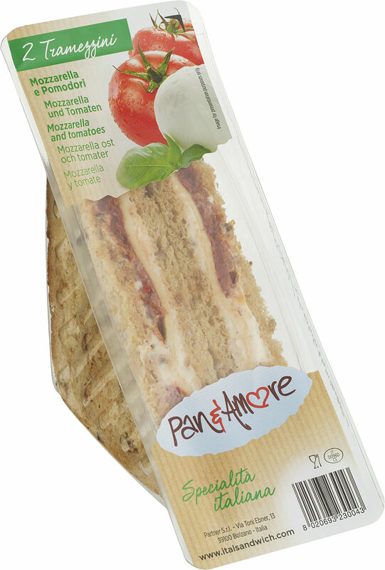 Trekantssmörgås Mozzarella & soltorkad tomat Paneamore - bild 1