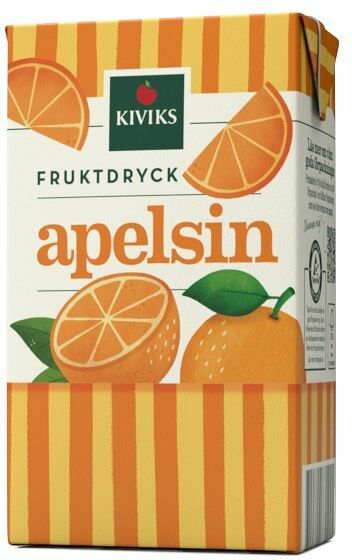 Fruktdryck Apelsin med sugrör Kiviks Musteri - bild 1