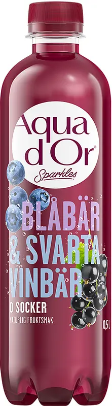 Aquador Sparkles Blåbär & Svartvinbär Zero 50 cl å-pet - bild 1