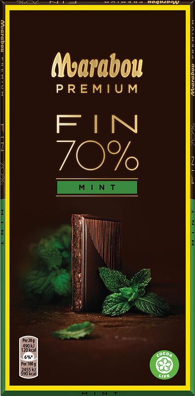 Premium Mint Cocoa 70% Marabou - bild 1