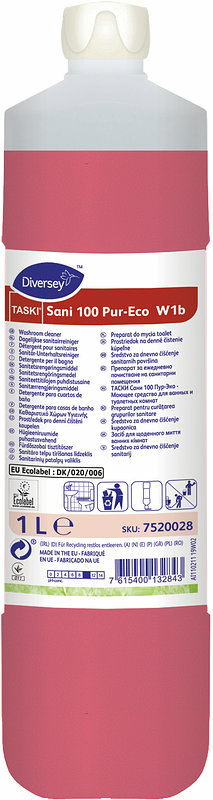 Sanitetsrent röd TASKI Sani 100 Pur-Eco W1b Diversey - bild 1