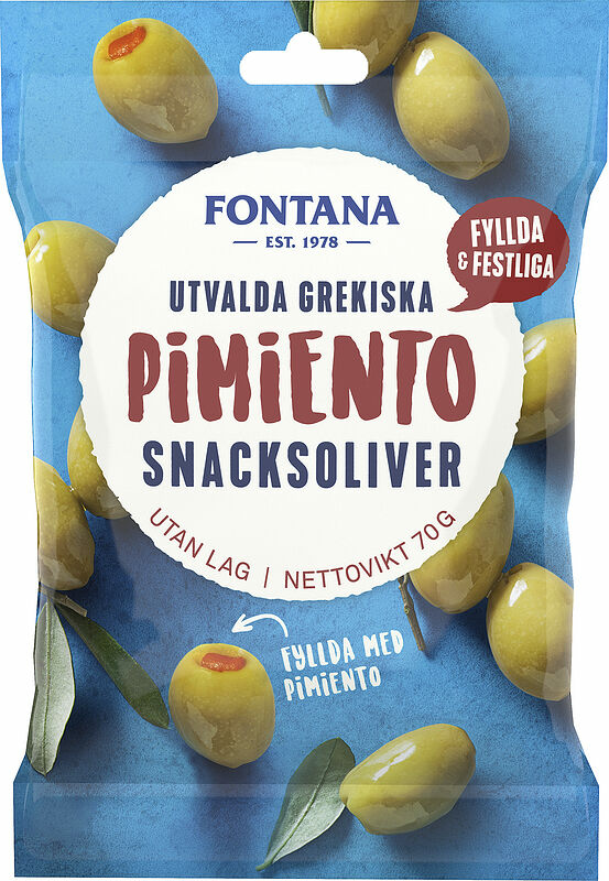 Snacksoliver Pimiento Fyllda Utvalda Grekiska Fontana - bild 1