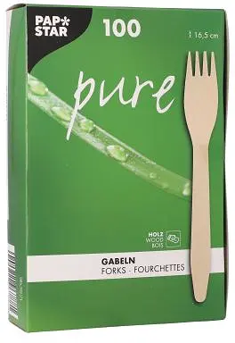 Gaffel Trä 165 mm "pure" Papstar - bild 1