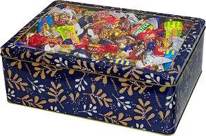 Högtider Stor Plåtlåda med fönster Carl Choklad