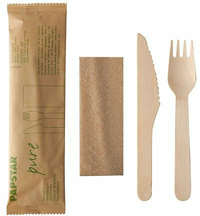 Bestickpaket Trä 160 mm "pure" Papstar - bild 1
