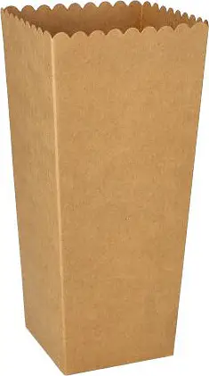 Popcornlåda Papp "pure" kantig 19,7x7x7 cm brun Pappstar - bild 1