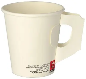 Bägare med öra Starpak 18 cl vit papper Papstar - bild 1